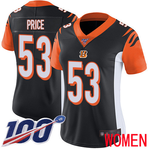 Cincinnati Bengals Limited Black Women Billy Price Home Jersey NFL Footballl #53 100th Season Vapor Untouchable->women nfl jersey->Women Jersey